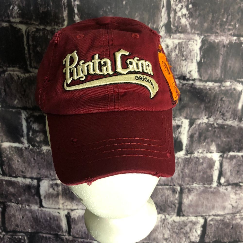 Robin Ruth‎ Punta Cana Original Distressed Baseball Cap Hat Burgundy